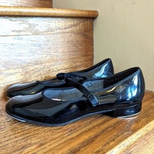 Capezio Tap Dance Shoes Mary Jane style black patent leather  shoes women's Sz 8